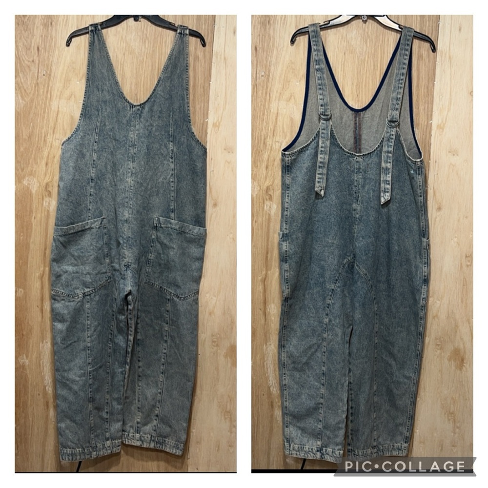 We The Free Blue Denim Overalls